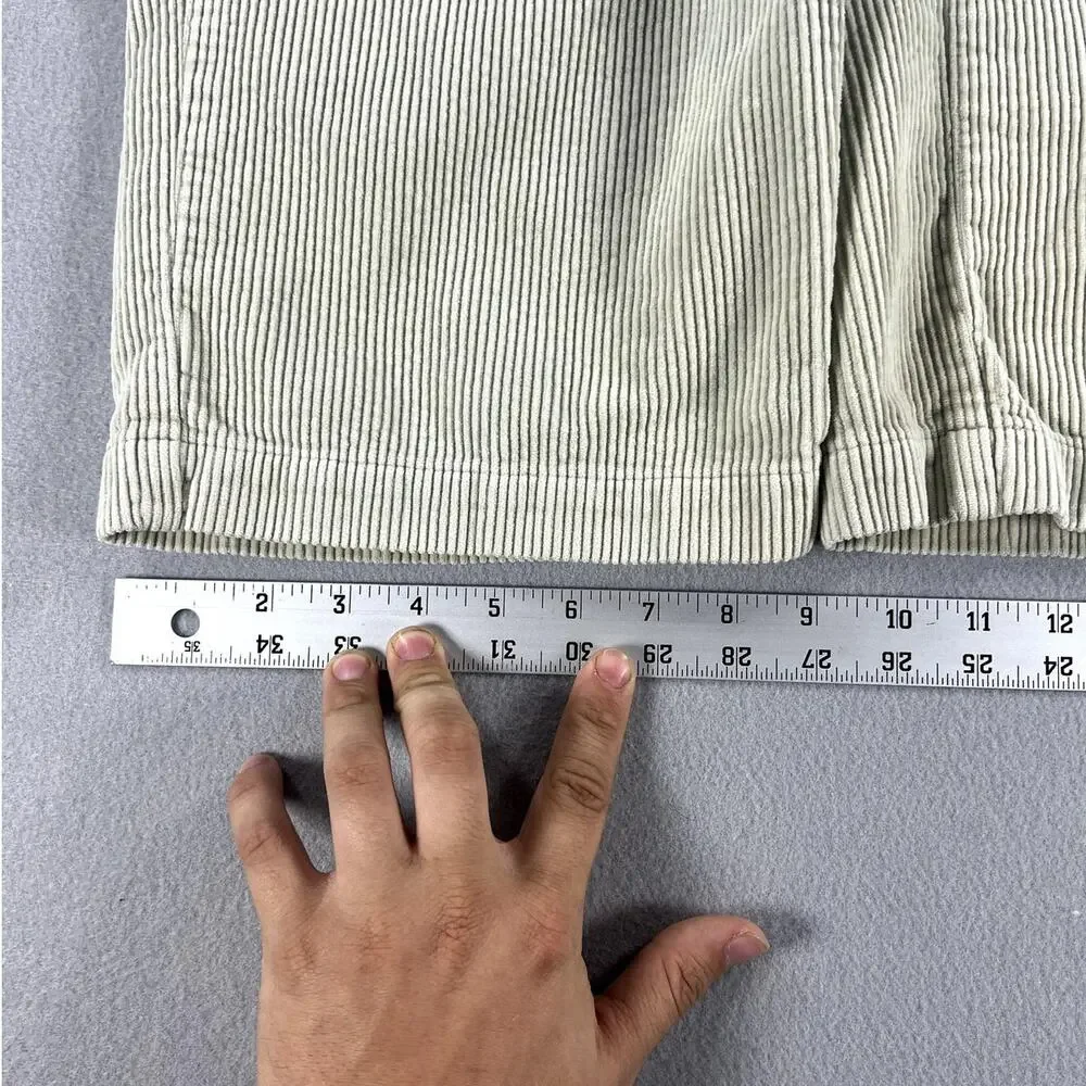 Vintage Y2K Polo Ralph Lauren Corduroy Tan/Green Color Mens Size (38x30) Preppy
